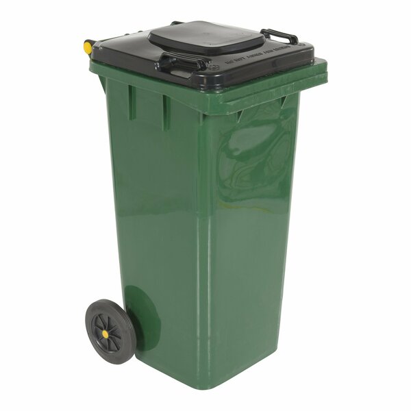 Vestil Trash Can, Green, Polyethylene TH-32-GRN